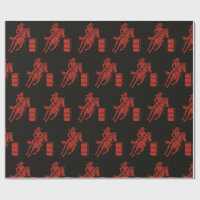 Barrel racing cowgirl- gift wrap