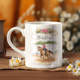 Barrel Racing Cowgirl   Monogram Rodeo Coffee Mug