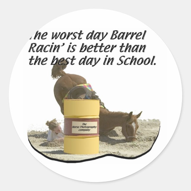Barrel Racing - Crash V School Classic Round Sticker (Front)