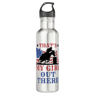 Barrel Racing Dad That's My Girl Out There US Flag 710 Ml Water Bottle