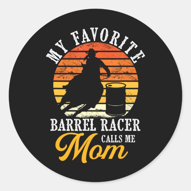 Barrel Racing Daughter Horse Barrel Racing Classic Round Sticker (Front)