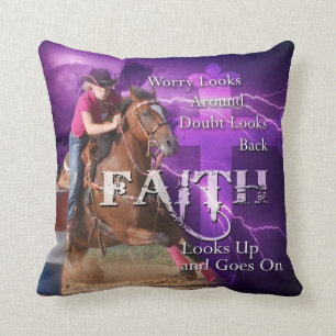 Barrel Racing Faith Pillow