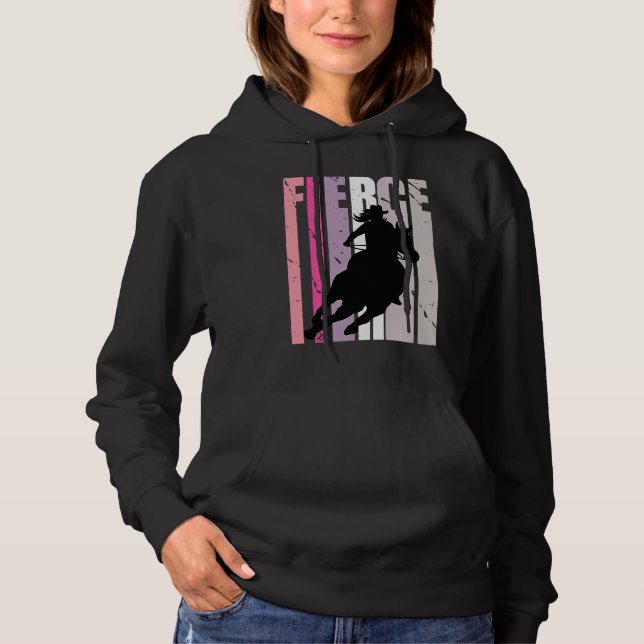 Barrel Racing Fierce Cowgirl Hat Western Theme Sou Hoodie (Front)
