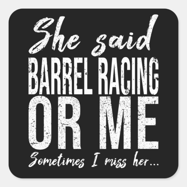 Barrel Racing funny sports gift Square Sticker (Front)