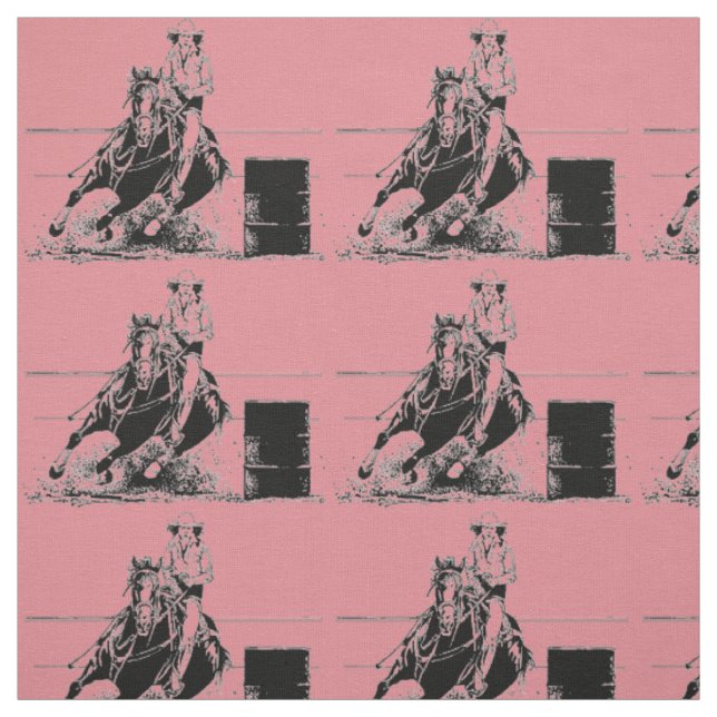 Barrel Racing Horse Fabric (Swatch)