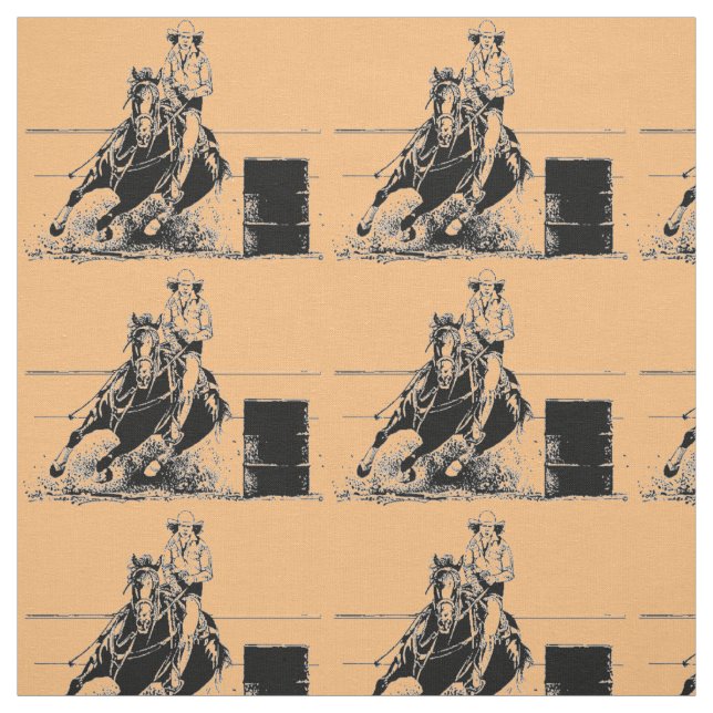 Barrel Racing Horse Fabric (Swatch)