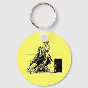 Barrel Racing Horse Key Ring