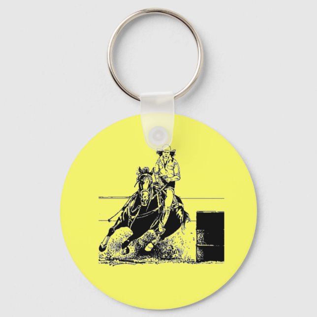 Barrel Racing Horse Key Ring (Front)