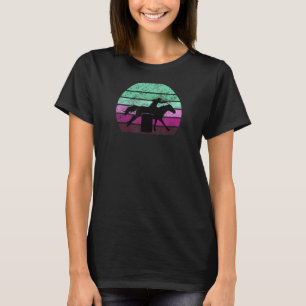 Barrel Racing - Horse Lover - Vintage Sunset - Cou T-Shirt
