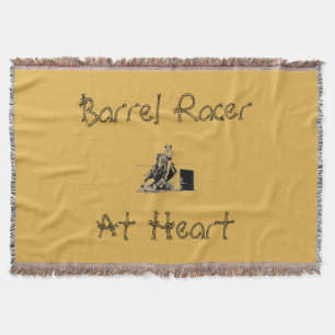 Barrel Racing Horse & Rider Throw Blanket