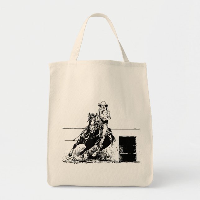 Barrel Racing Horse Tote Bag (Front)