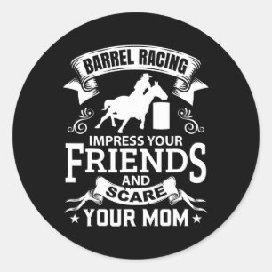 Barrel Racing Horseback Riding Horse Racer Rider R Classic Round Sticker