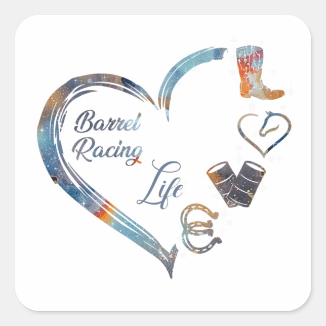 Barrel Racing Life - Cowgirl Designs  Square Sticker (Front)