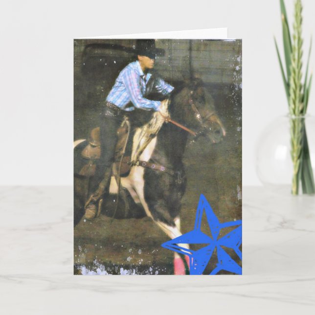 Barrel Racing Paint Horse Card (Front)