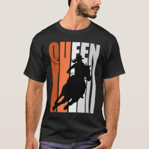 Barrel Racing Queen Rodeo Women Cowgirls Retro Ora T-Shirt