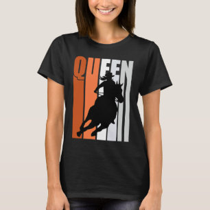 Barrel Racing Queen Rodeo Women Cowgirls Retro Ora T-Shirt