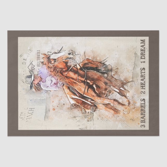 Barrel Racing Quote Tissue Paper (Front)