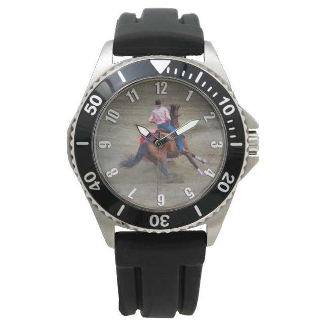 Barrel-Racing Rodeo Cowgirl Design Watch (Front)