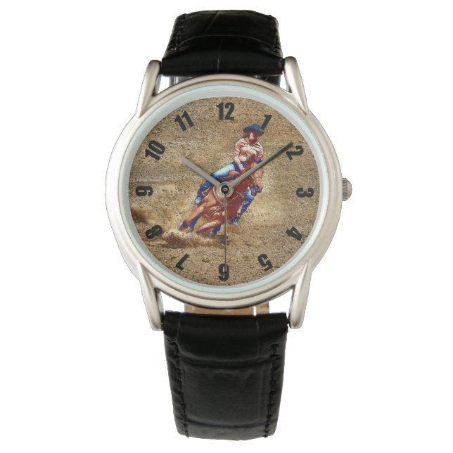 Barrel-Racing Rodeo Cowgirl Design Watch (Front)