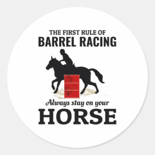 Barrel Racing Rodeo Horse Riding  Funny Classic Round Sticker