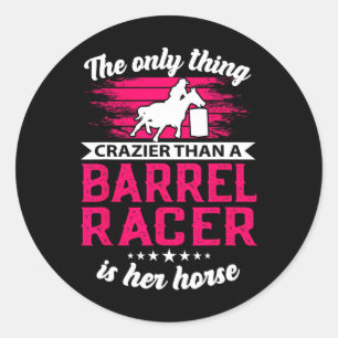 Barrel Racing Roping Horseback Riding Horse Rodeo Classic Round Sticker
