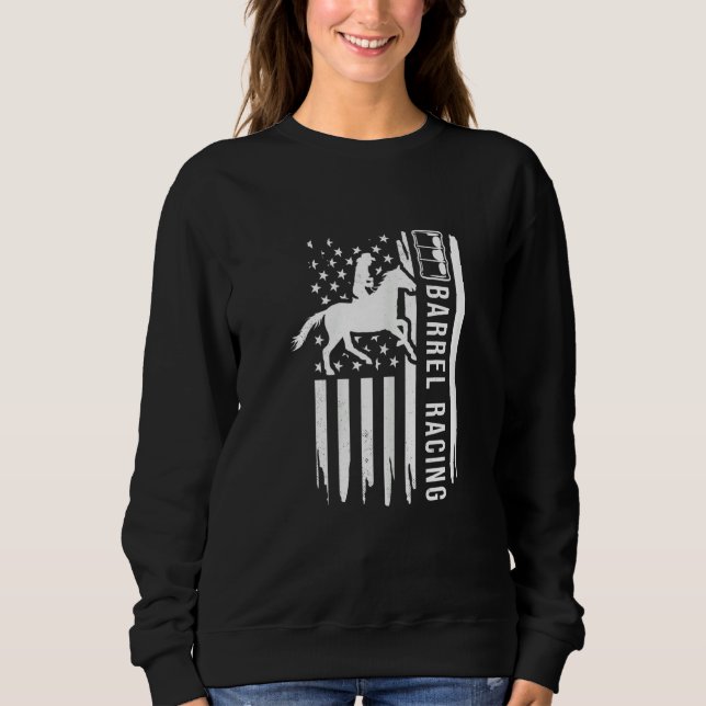 Barrel racing US flag graphic concept Sweatshirt (Front)