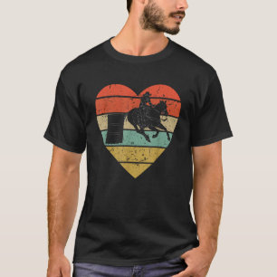 Barrel Racing Vintage Design Retro Horse Rider Hea T-Shirt