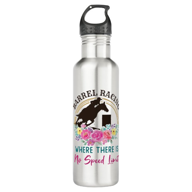 Barrel Racing Where There Is No Speed Limit 710 Ml Water Bottle (Front)