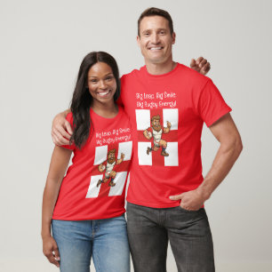 Barrelling Forward Fun English Rugby Hero T-Shirt