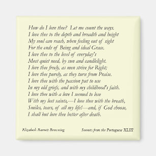 Barrett Browning - Sonnets from the Portuguese #43 Magnet