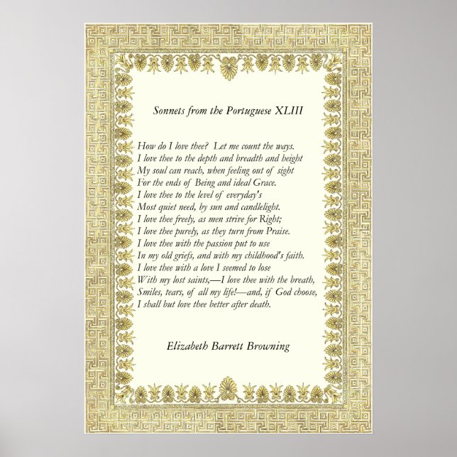 Barrett Browning - Sonnets from the Portuguese 43 Poster (Front)