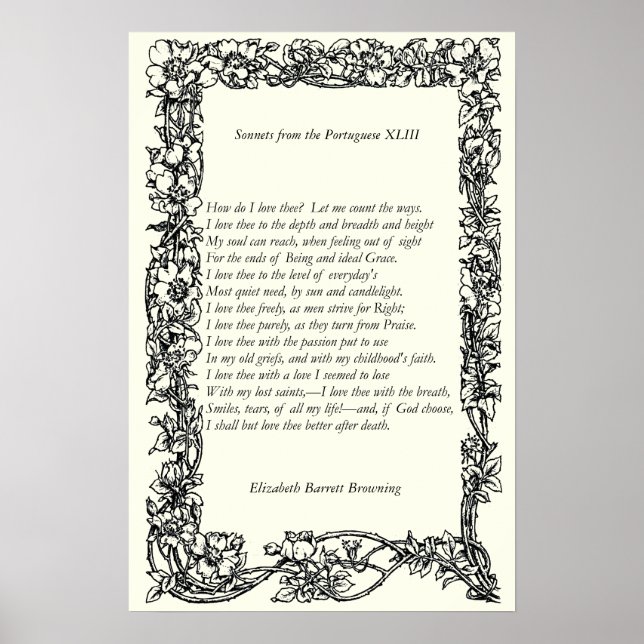 Barrett Browning - Sonnets from the Portuguese 43 Poster (Front)