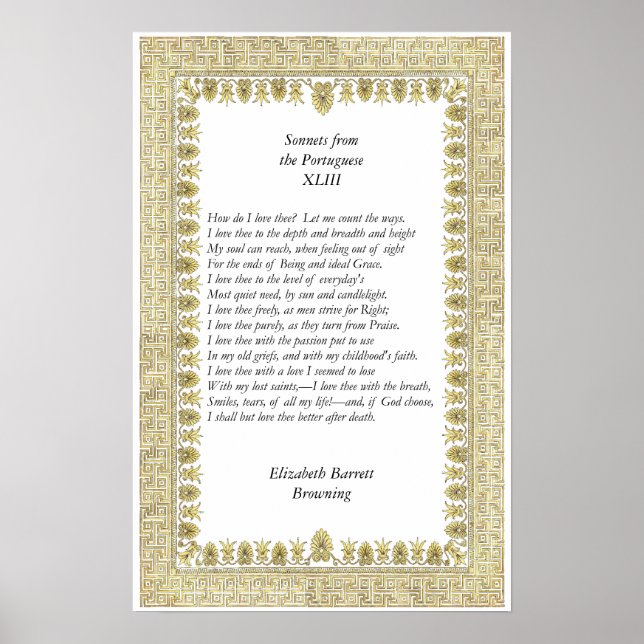 Barrett Browning - Sonnets from the Portuguese #43 Poster (Front)