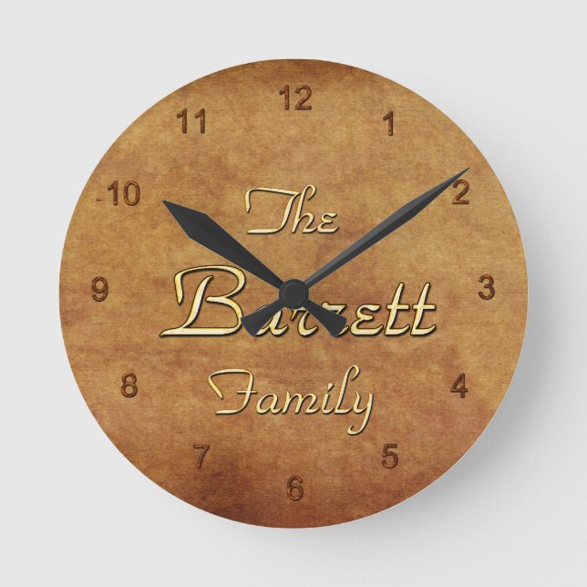 BARRETT Family Clan Reunion Custom Designed Clock (Front)