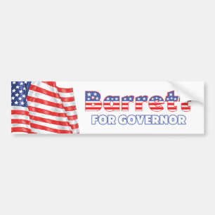 Barrett for Governor Patriotic American Flag Bumper Sticker