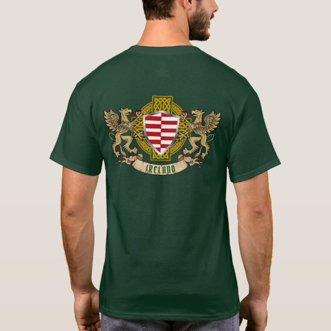 Barrett Irish Shield & Griffins Personalised  T-Shirt (Back)