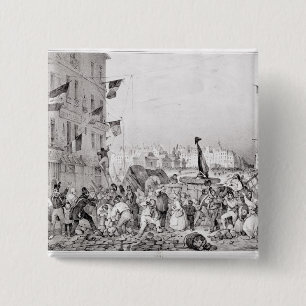 Barricade at the Rue Dauphine 15 Cm Square Badge