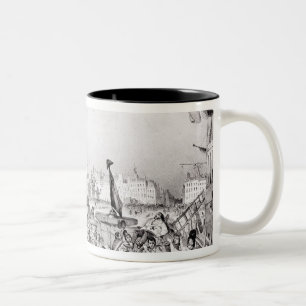 Barricade at the Rue Dauphine Two-Tone Coffee Mug
