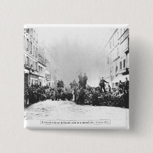 Barricade in the Rue de Flandre 15 Cm Square Badge