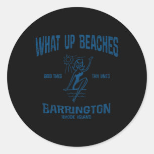 Barrington Rhode Island Ri Funny Vintage Beaches T Classic Round Sticker