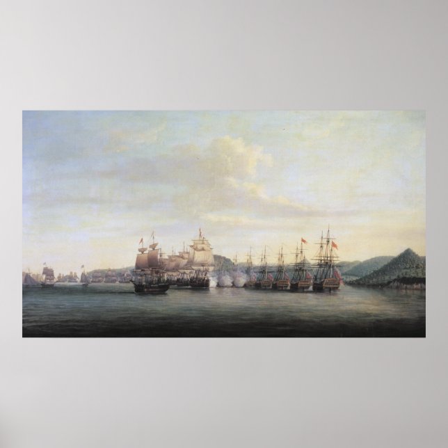 Barrington's Action at Santa Lucia, 1778 Poster (Front)