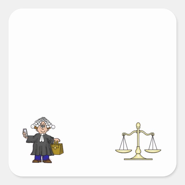 Barrister and Scales of Justice Name Tag Stickers (Front)