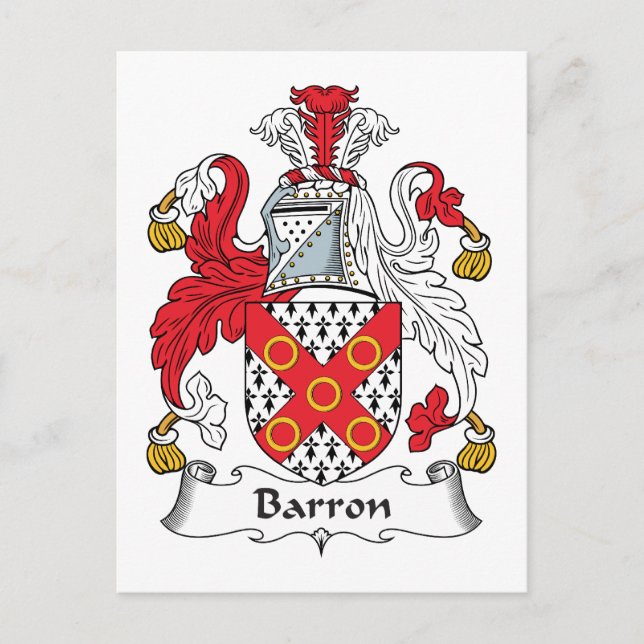 Barron Family Crest Postcard (Front)
