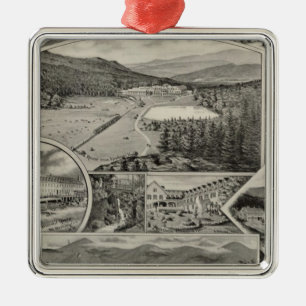 Barron & Merrill's White Mountain houses, NH Metal Ornament