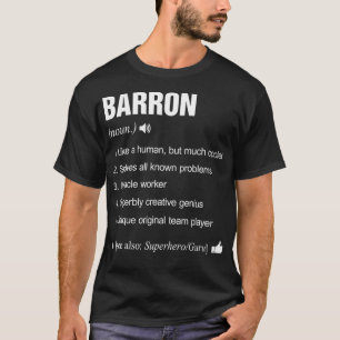 Barron Name Definition Meaning Family Funny  T-Shirt
