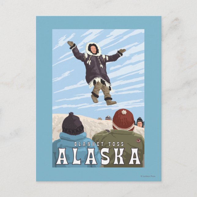 Barrow, Alaska Blanket Toss Vintage Travel Postcard (Front)