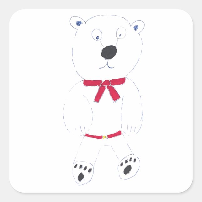 Barry Bear Square Stickers (Front)