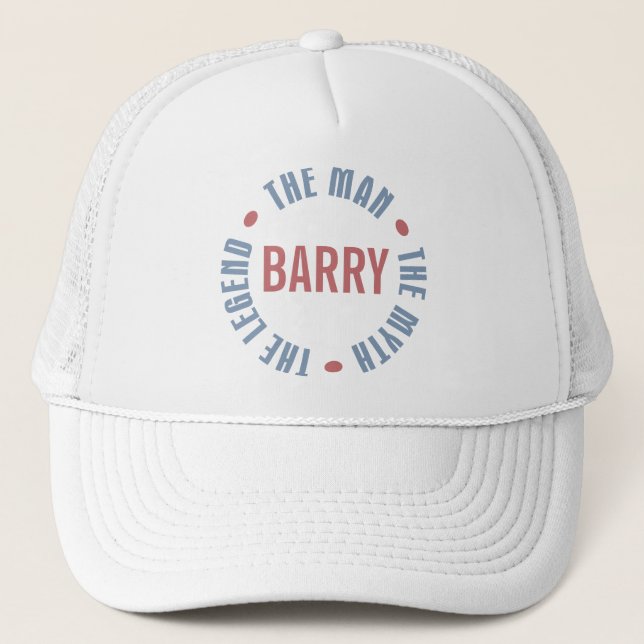 Barry Man Myth Legend Customisable Trucker Hat (Front)