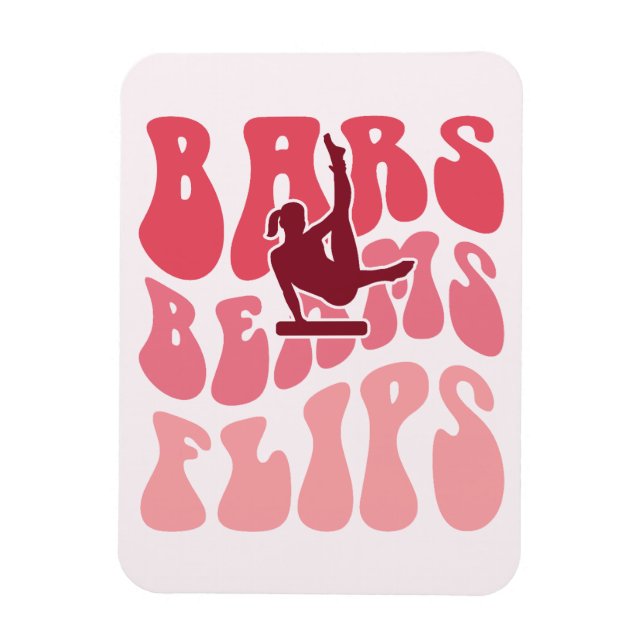 Bars, Beams, and Flips - Gymnastics Magnet (Vertical)