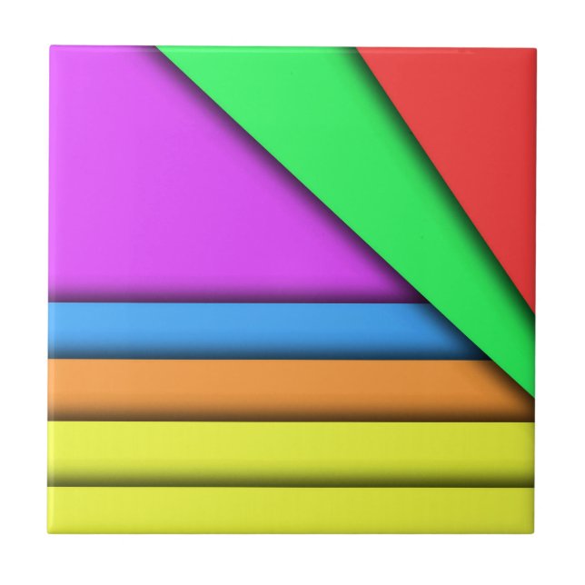 Bars of Colour Ceramic Tile (Front)